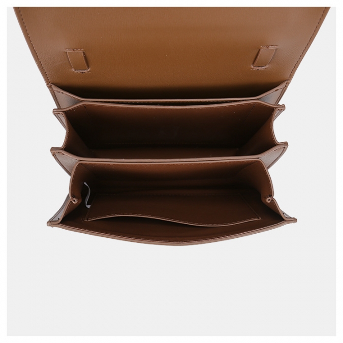 디자이너 여성 갈색 부드러운 가죽 작은 크로스 바디 잠금 사각형 가방 