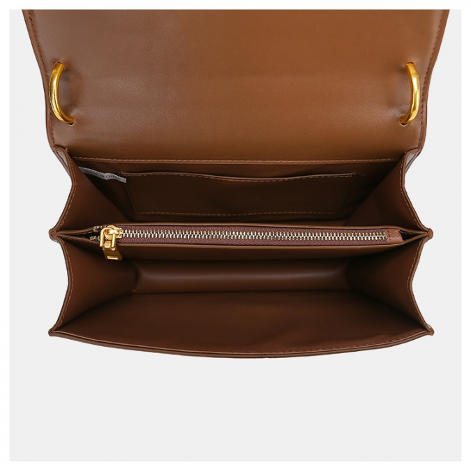 미국 상표 핸드백 유일한 금속 마감 핸드백을 가진 매끄러운 가죽 끈 달린 가방 